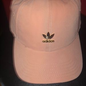 Super cute Women Adidas dust pink w/ gold trim cap